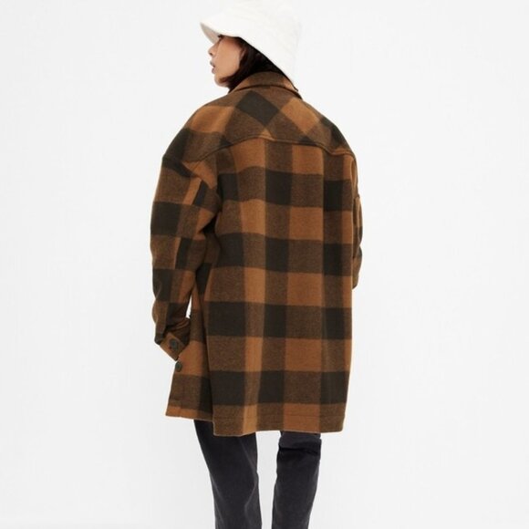 GAP Teens Plaid Shacket Brown - Picture 2 of 6